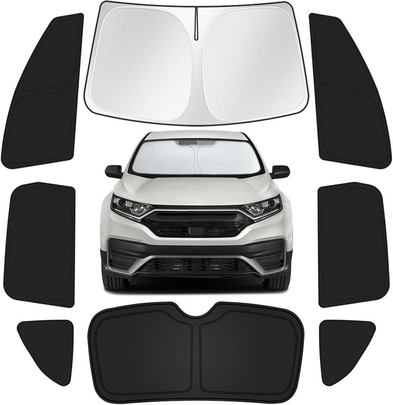 JASVIC for Honda CRV 2017-2022 Car Window Shades, 8pcs Privacy Sun Shade Set for Front Windshield Side and Rear Windows, Full Window Covers Keeps Vehicle Cool for Camping Napping - Image 1
